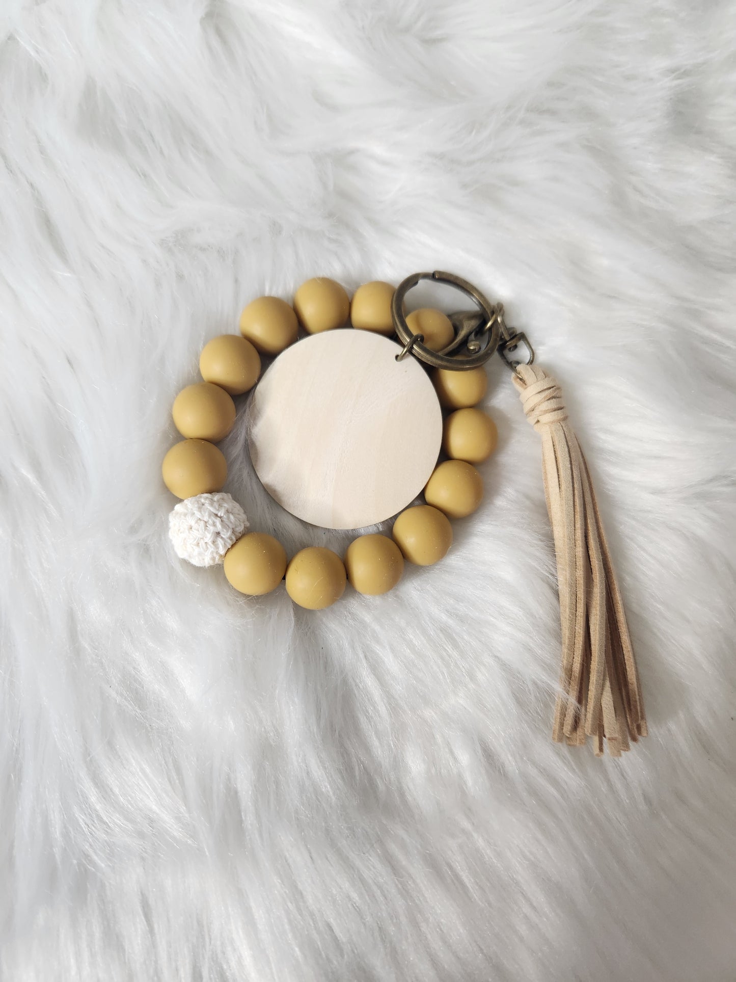 Boho mustard wristlet silicone