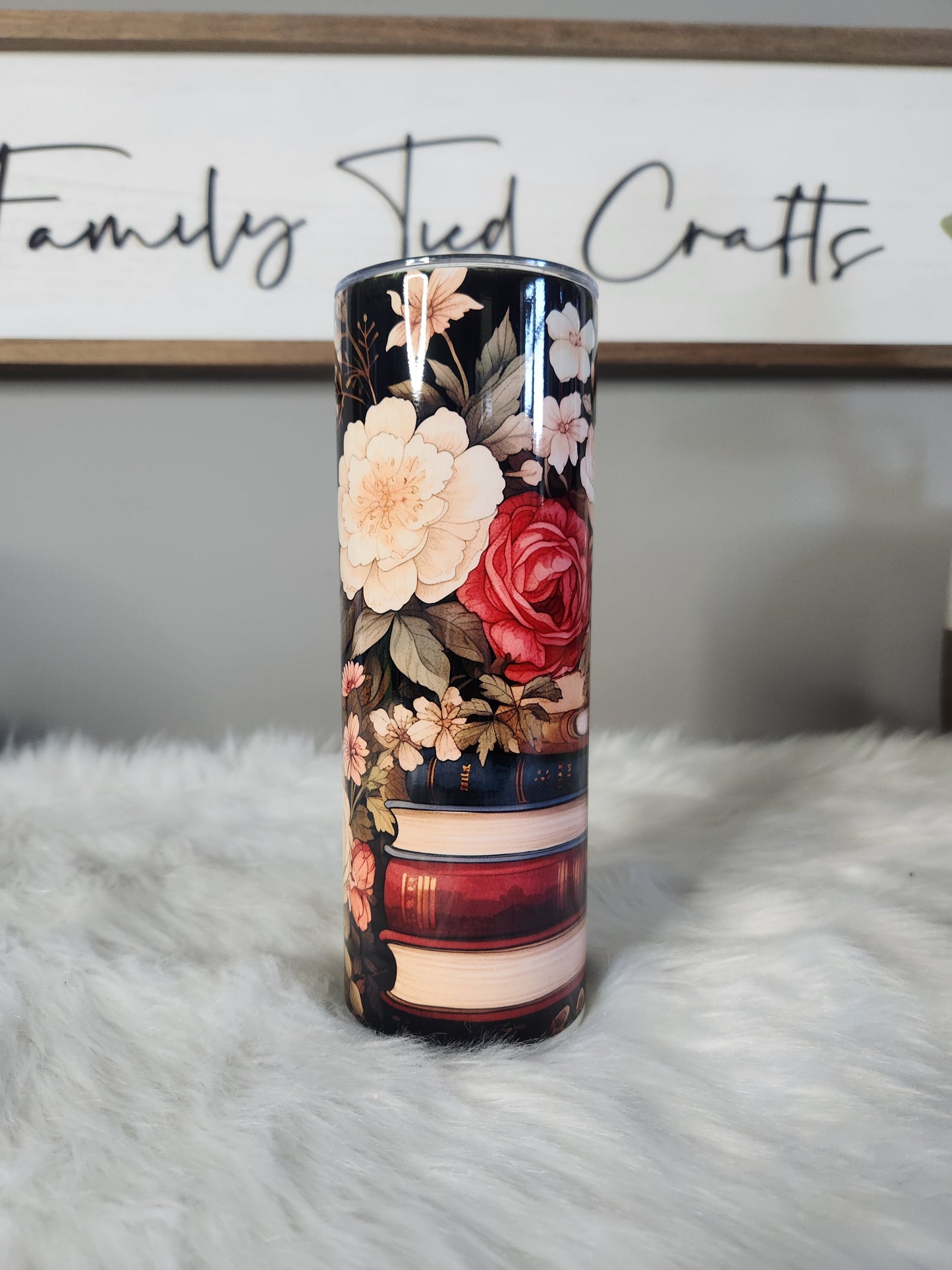 Floral book tumbler