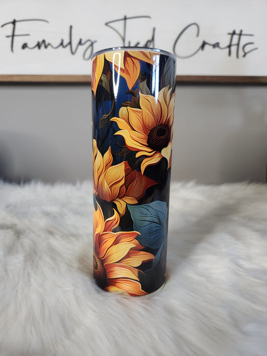 Vintage sunflower tumbler