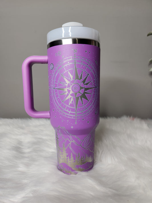 Bold purple adventure awaits 40 oz engraved tumbler