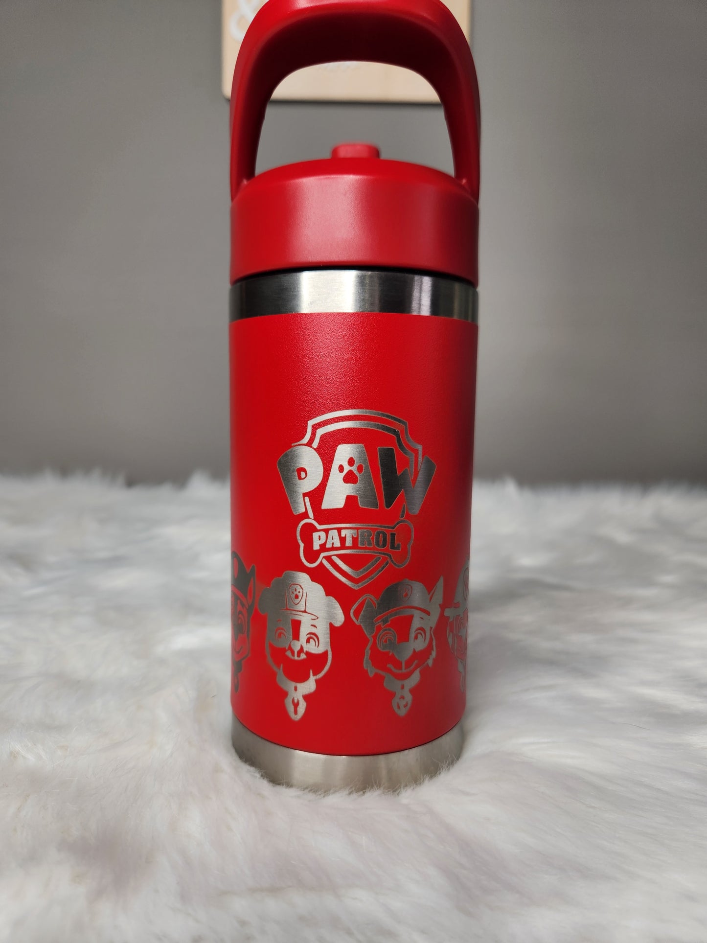 Red paw patrol waterbottle engraved tumbler