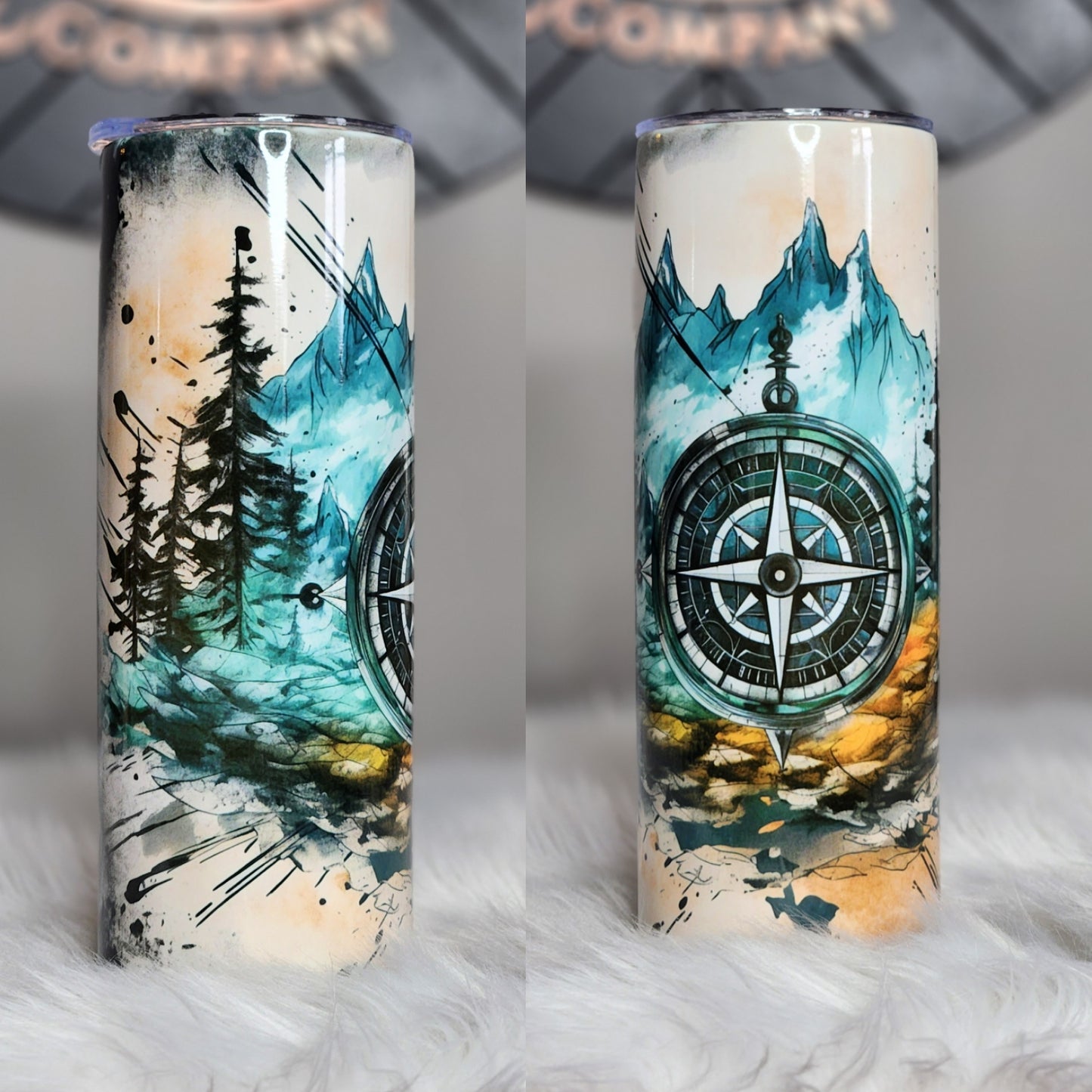 Distressed compass 20 oz tumbler