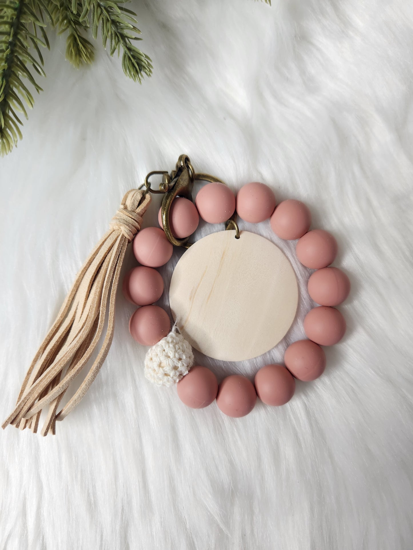 Boho blush wristlet